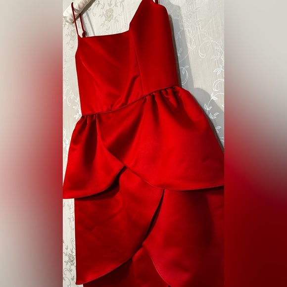 Betsey Johnson Red Tulip Layered Midi Dress – Size 2 (NWT, Vintage) - Picture 5 of 7